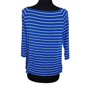 Blue and White Striped Top